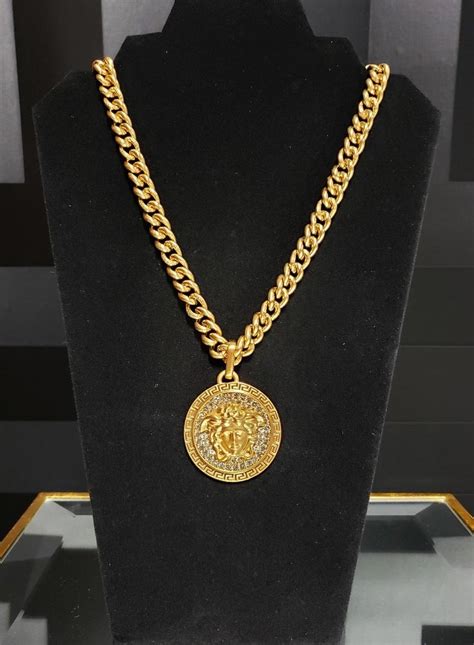 big gold versace chain|custom solid Gold Versace necklace.